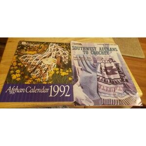 Vintage Afghan crochet leaflets 2 Preown